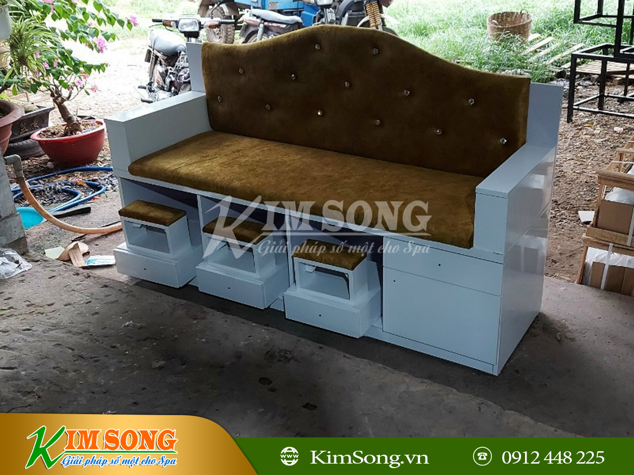 ghế làm nail băng dài