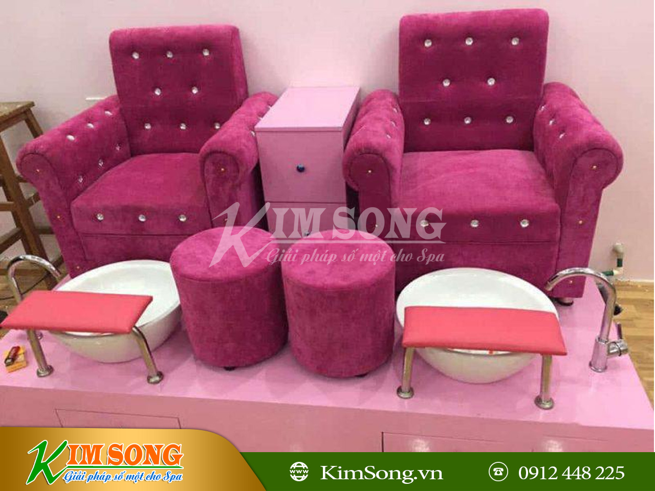 ghế làm nail có chậu