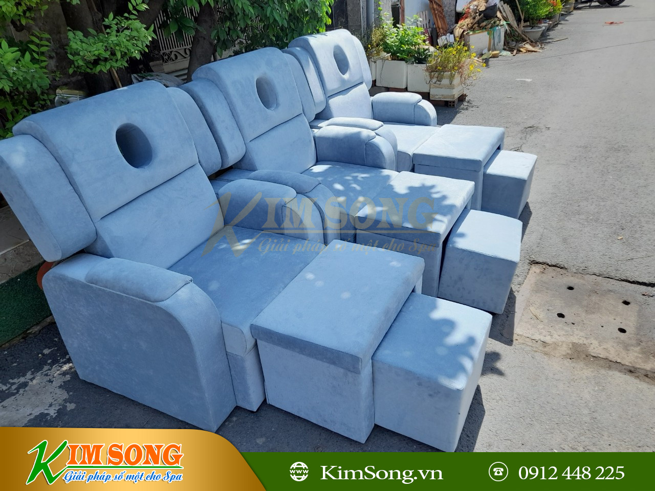 ghế massage foot vải nhung giá rẻ